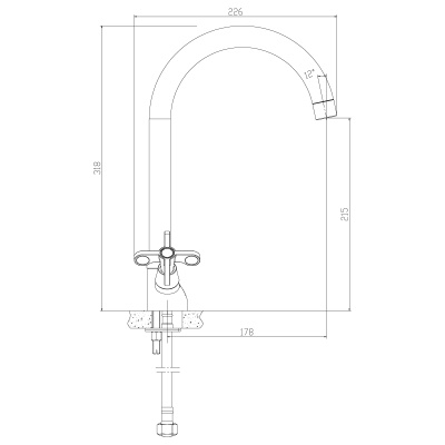 Смеситель Rossinka RS42-72 для кухонной мойки