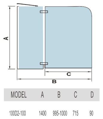 Шторка на ванну WeltWasser WW100 D2 100 10000001225 профиль Хром стекло прозрачное Шторка на ванну WeltWasser WW100 D2 100 10000001225 профиль Хром стекло прозрачное
