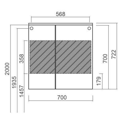 Зеркальный шкаф Diborg Katarine 70 77.4104 с подсветкой