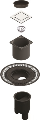 Душевой трап Berges Wasserhaus Platz Norma 150x150 090059 с решеткой Матовый хром