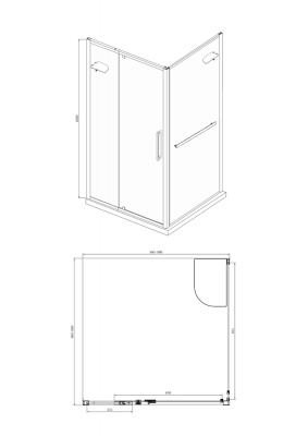 Душевой уголок Bravat Line 90x90 BS090.2116A профиль Хром стекло прозрачное