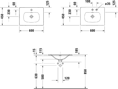 Раковина Duravit Viu 60 0385600000 Белая