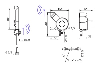 Гигиенический душ со смесителем Oras Optima Smart Bidetta Set 197095 Хром