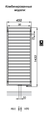 Полотенцесушитель Zehnder Quaro QAM-140-045/ID Белый