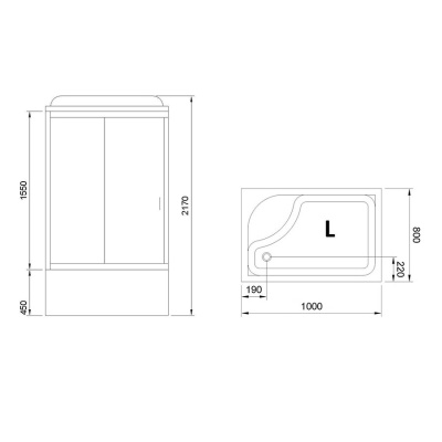 Душевая кабина Royal Bath BP 100х80 RB8100BP3-BT-CH-L с гидромассажем профиль Хром задняя стенка Черная