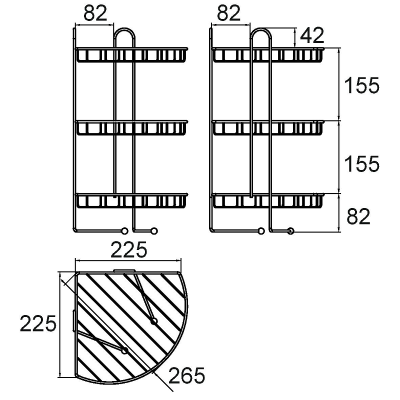 Угловая полка Milardo 110WC30M44 Хром