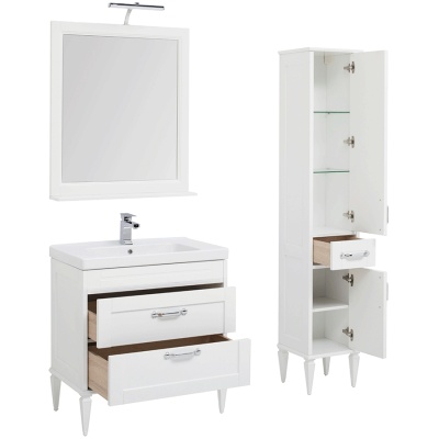 Комплект мебели для ванной Aquanet Денвер 80 203638 Белый глянец