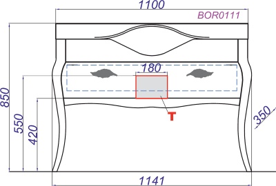 Тумба под раковину Aqwella Clarberg Borgia 115 BOR0111BG Слоновая кость Патина золото