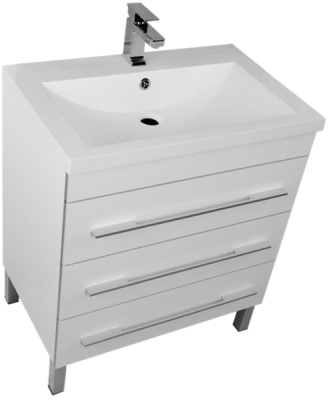 Тумба под раковину Aquanet Верона 75 178254 3 ящика Белая