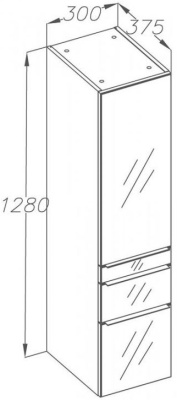 Шкаф пенал Opadiris Кристалл 30 R Z0000010459 подвесной Бежевый/Титан