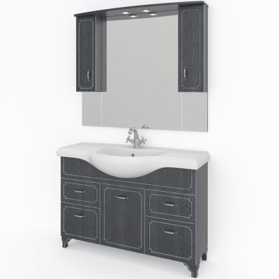 Зеркало со шкафом Какса-А Патина 120 4396 Черное с белым