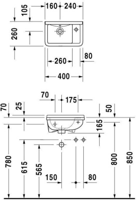 Раковина Duravit Starck 3 40 0751400000 Белая