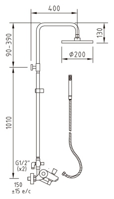 Душевая система Clever Nine Urban 98640 Хром