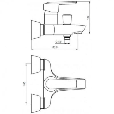 Смеситель для ванны Kaiser Orbit 20022 Хром