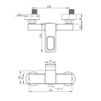 Смеситель для душа G-Lauf GOR5-A058 Хром