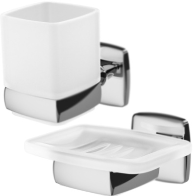 Набор аксессуаров для ванной AM.PM Gem 2 предмета Хром Белый