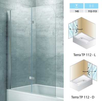 Шторка на ванну Kolpa San Terra TP 112 Хром L