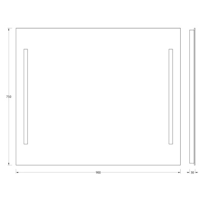 Зеркало Evoform Lumline 75х90 с подсветкой
