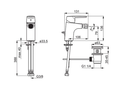 Смеситель для биде Oras Saga 3918F Хром