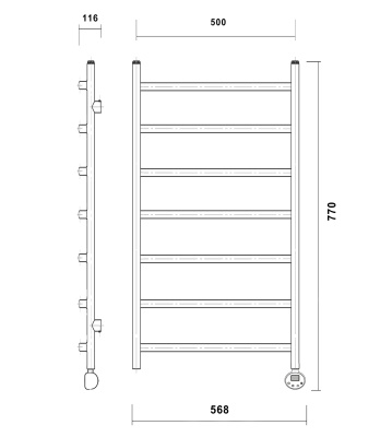 Электрический полотенцесушитель Domoterm Калипсо П7 500x700 ER Белый