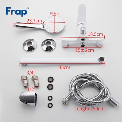 Смеситель для ванны Frap F2245 универсальный Белый Хром