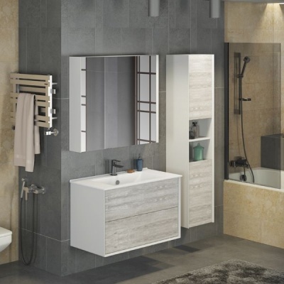 Тумба с раковиной Comforty Женева 90 4137133 подвесная Дуб белый