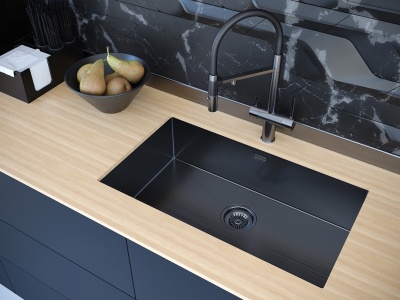 Кухонная мойка Paulmark Koher 74 PM807444-GM Вороненая сталь