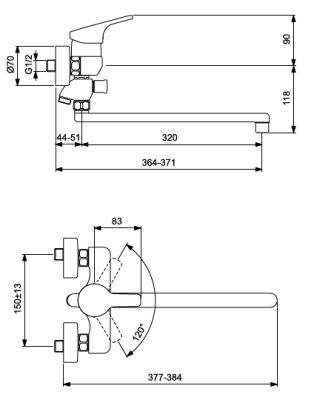 Смеситель для ванны Vidima Form BA067AA универсальный Хром