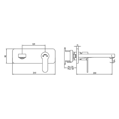 Смеситель для раковины E.C.A. Nita 102105143 Хром