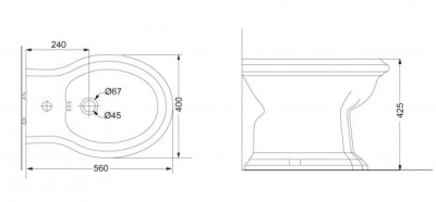 Биде Creo Ceramique Dijon DI2000 Белое
