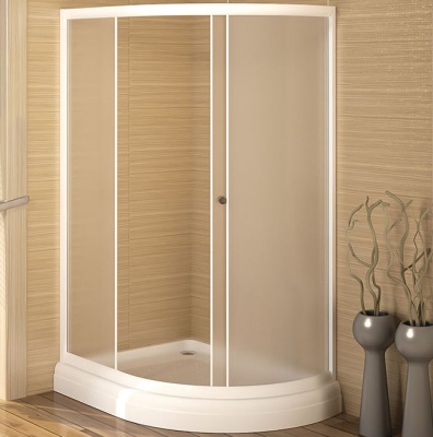 Душевой уголок Radomir 120x90 L 1-03-1-1-0-0101 с поддоном профиль Белый стекло матовое