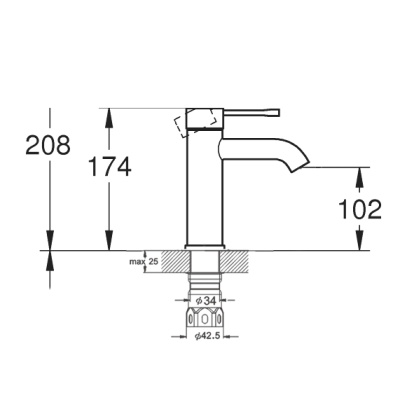 Смеситель для раковины G-Lauf ZAP1-B090 Хром