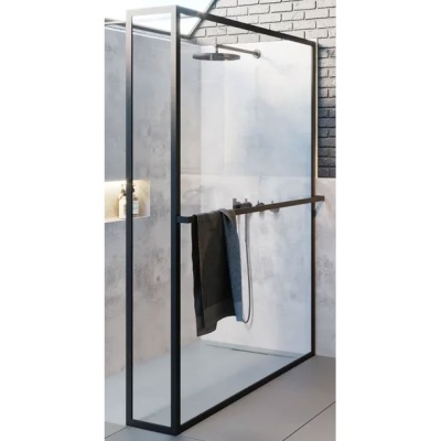 Душевая перегородка Riho Lucid GD402 100х30 GD410B030 профиль Черный стекло прозрачное