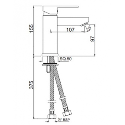Смеситель для раковины Jaquar Kubix-F KUB-CHR-35023FB Хром