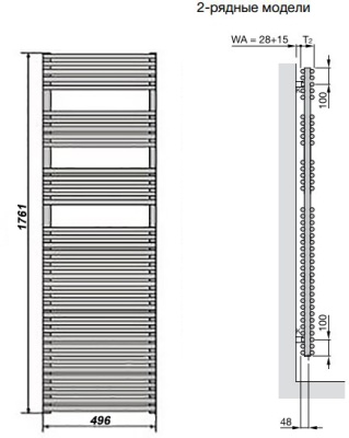 Полотенцесушитель Zehnder Forma Spa LFD-180-050 Белый
