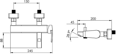 Смеситель для ванны Shouder Unique Plus 0180116 Слоновая кость Золото