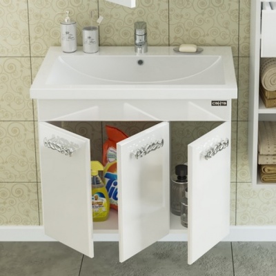 Тумба с раковиной СанТа Ливерпуль 70 подвесная Белая