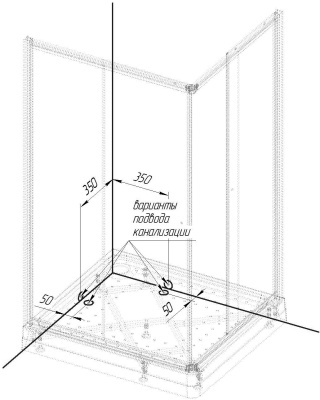 Душевой уголок Radomir 110x90 R 1-03-1-2-0-1221 с поддоном профиль Белый стекло матовое