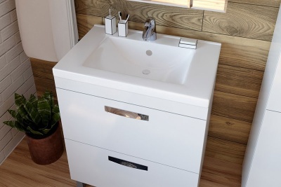 Тумба под раковину Vigo Plaza 70 2 ящика Белая