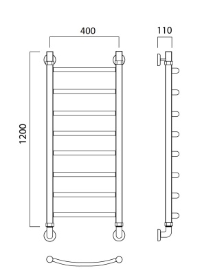 Водяной полотенцесушитель Aquanerzh 01-00A12040 Хром