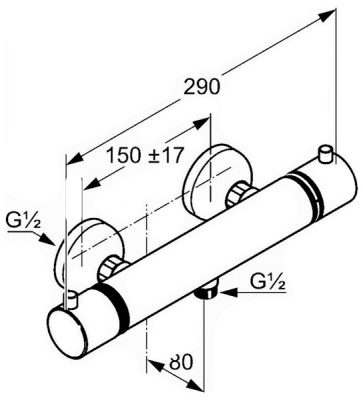 Смеситель для душа Kludi Objekta 352000538 с термостатом Хром