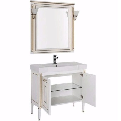 Комплект мебели для ванной Aquanet Паола 90 186382 Белый Золото