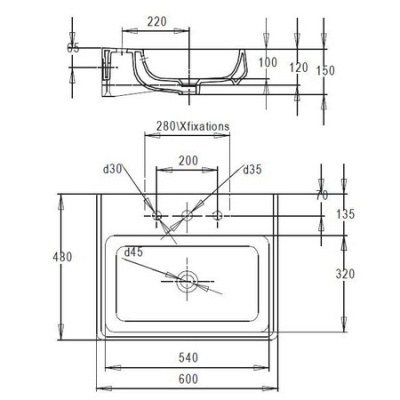 Раковина Jacob Delafon Fit 60 E1188-00 Белый