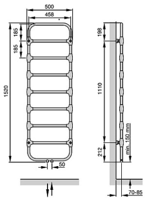 Полотенцесушитель Zehnder Nobis NOB-150-050 Хром