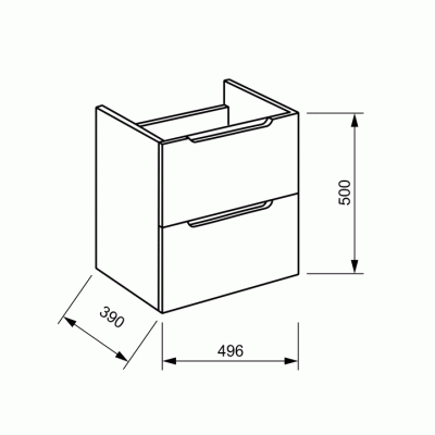 Тумба под раковину BelBagno ETNA 39-500/390-2C-SO-RW-P подвесная Rovere Moro