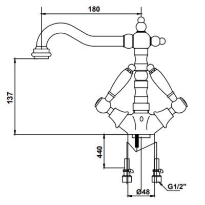 Смеситель для раковины Kaiser Vincent 31011-1Br Бронза