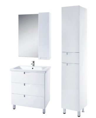 Шкаф пенал Bellezza Пегас 35 L 4620404102016 с бельевой корзиной Белый