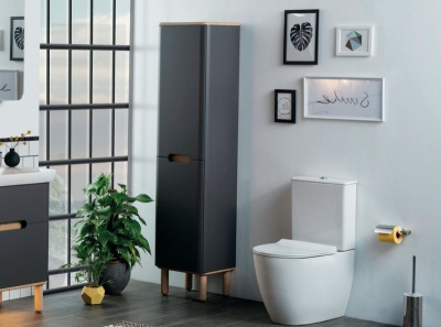 Шкаф пенал Vitra Sento 40 L 60856 подвесной Антрацит матовый