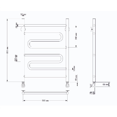 Водяной полотенцесушитель Secado Валенсия 2 50х80 Бронза