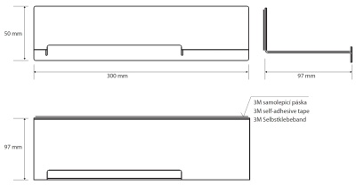 Металлическая полка Bemeta Niva 101102225 Хром